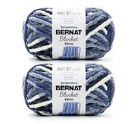 Bernat Lot de 2 paquets de fil chenille épais pour couverture - 300 g - Polyester - 7 Jumbo - 90 m - Pour tricot, crochet, artisanat et amigurumi