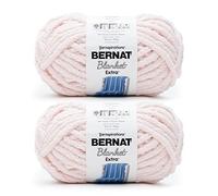 Bernat Lot de 2 paquets de fil chenille épais pour couverture extra rose pâle de 300 g - Polyester - 7 Jumbo - 90 m - Pour tricot, crochet, artisanat et amigurumi
