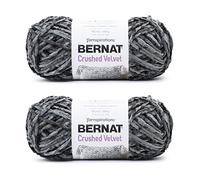 Bernat Lot de 2 paquets de fil velours écrasé gris foncé de 300 g - Polyester - 5 volumineux - 200 m - Tricot/Crochet