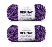 Bernat Lot de 2 paquets de fil velours écrasé violet 300 g - Polyester - 5 Bulky - 300 m - Tricot/Crochet