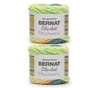 Bernat Lot de 2 pelotes de fil à empiler pour couverture patchwork agrumes - 300 g - 100% polyester - #6 super volumineux - 200 m - Tricot/crochet