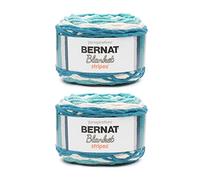 Bernat Lot de 2 pelotes de fil à rayures pour couverture - Polyester - 6 super volumineux - 200 m - Pour tricot/crochet