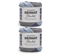 Bernat Lot de 2 pelotes de fil nautique pour couverture patchwork - 300 g - 100% polyester - #6 super volumineux - 200 m - tricot/crochet