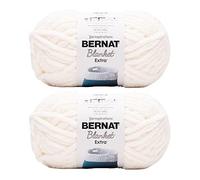 Bernat Lot de 2 pelotes de fil pour couverture extra - Calibre Jumbo #7 - Blanc vintage