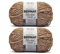 Bernat Lot de 2 pelotes de fil tweed sable pour couverture - 300 g - Polyester - #6 Super Bulky - 200 m - Pour tricot, crochet, travaux manuels et amigurumi