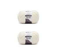 Bernat Lot de 2 pelotes de fil vintage blanc pour couverture - Polyester - 6 super volumineux - 200 m - Tricot/crochet