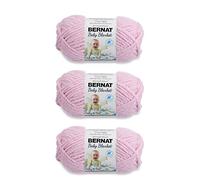 Bernat Lot de 3 paquets de 100 g de fil chenille épais pour couverture bébé - Polyester - 6 super volumineux - 70 m - Rose layette