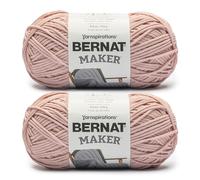 Bernat Maker Lot de 2 pelotes de 250 g de fil en 72% coton, 28% nylon - #5 Bulky, n° 5 épais, 290 m, pour tricot, crochet et amigurumi, Soft Peach