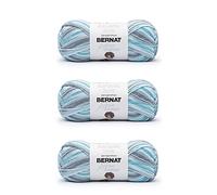 Bernat Softee Cotton Blue Waves Lot de 3 paquets de 120 g, nylon, 3 DK (léger), 232 m, tricot, crochet et travaux manuels