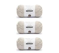 Bernat Softee Cotton Feather Gray Lot de 3 paquets de 120 g, nylon, 3 DK (léger), 232 m, tricot, crochet et travaux manuels