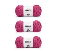 Bernat Softee Cotton Fuchsia Lot de 3 paquets de 120 g, nylon, 3 DK (léger), 232 m, tricot, crochet et travaux manuels