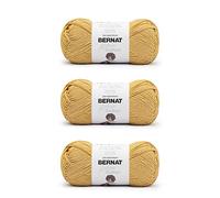 Bernat Softee Cotton Golden Yarn - Lot de 3 paquets de 120 g - Nylon - 3 DK (léger) - 220 m - Tricot, crochet et travaux manuels