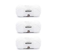 Bernat Softee Cotton Lot de 3 paquets de 120 g de fil de coton blanc clair - Nylon - 3 DK (léger) - 220 m - Tricot/Crochet