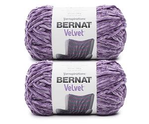 Bernat Velvet Gray Orchid Yarn - 2 paquets de 300 g - Polyester - 5 Bulky - 300 m - Tricot/crochet