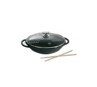 BERNDES 031139 VARIO CLICK INDUCTION WOK EN FONTE D'ALUMINIUM AVEC COUVERCLE EN VERRE ET ACCESSOIRES 32 CM, 5,5 L