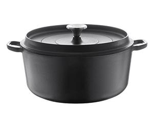 Berndes 034143 Plat à rôtir en Fonte poêle en Fonte avec Couvercle, 2,7 L, 20 cm - Noir