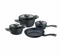 Berndes Balance Induction Enduro Batterie de cuisine 7 pièces avec couvercle en verre anti-adhésif et compatible plaques à induction