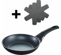 Berndes Balance Induction Enduro Bratpfanne Set mit 2x Silikon Pfannenschutz, Pfanne, Antihaftversiegelung, Aluminium, Schwarz, Ø 20 cm
