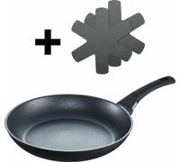 Berndes Balance Induction Enduro Bratpfanne Set mit 2x Silikon Pfannenschutz, Pfanne, Antihaftversiegelung, Aluminium, Schwarz, Ø 28 cm