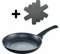 Berndes Balance Induction Enduro Bratpfanne Set mit 2x Silikon Pfannenschutz, Pfanne, Antihaftversiegelung, Aluminium, Schwarz, Ø 24 cm