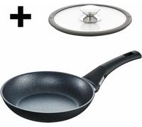 Berndes Balance Induction Enduro Bratpfanne Set mit Glasdeckel, Pfanne, Antihaftversiegelung, Aluminium, Schwarz, Ø 20 cm