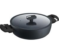 Berndes Balance Induction Enduro Schmorkasserolle mit Glasdeckel, Kasserolle, Servierpfanne, Antihaftversiegelung, Aluminium, Schwarz, Ø 28 cm, 0019886106
