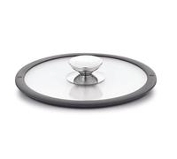 Berndes Beat Goes on Lot de 2 couvercles en Verre avec Bord en Silicone Noir 20 cm