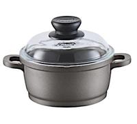 Berndes Bonanza Casserole avec couvercle en verre, Casserole avec couvercle, revêtement anti-adhésif, fonte d'aluminium, Gris, Ø 24 cm, 074026