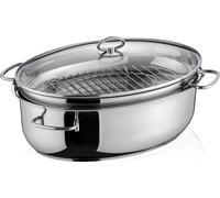 Berndes Cocotte ovale en acier inoxydable, 3en1 avec couvercle en verre 38 x 25.5 cm 87597