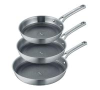 Berndes Tricion Resist Lot de 3 poêles 20 cm, 24 cm et 28 cm - Revêtement antiadhésif - Résistant aux rayures et au four - Convient pour l'induction - Construction à 3 couches - Manche en acier