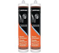 BERNER - Lot de 2 Mastic réfractaire haute température - anthracite/noir | Résistance à la température 1500 °C