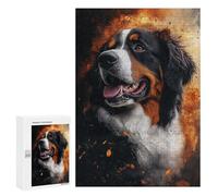 Bernese Mountain Dog Art Print Puzzle 1000 Pièces Educa Jouet en Bois Cadeau Unique Décoration Intérieure Jeu Éducatif Challenge Toy Adultes Et Enfants À Partir De 14 Ans 300 PCS