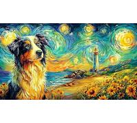 Bernese-Mountain-Dog-by-Lighthouse 1000 pièces Puzzle pour Adultes Cadeau Amusant & Activité Maison Défi de Jeu éducatif Jeu Stimulant pour Femmes et Hommes 38x26/1000 pièces
