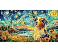 Bernese-Mountain-Dog-by-Lighthouse Papier recyclé Puzzle pour Adultes 1000 pièces Jeu Familial Amusant & Stimulant Jeux éducatifs pour Adultes et Enfants de 12 Ans et Plus 38x26/1000 pièces