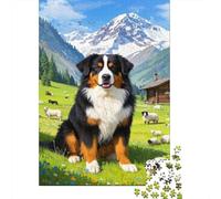 Bernese Mountain Dog Puzzle 1000 Pcs Patience Et De Réflexion Famille Jeu D'Intelligence Cadeau Unique 1000pcs (75x50cm)