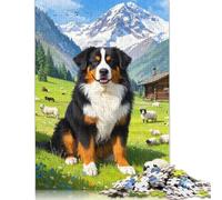 Bernese Mountain Dog Puzzle 1000 Pièces Cadeau Unique Jeu Éducatif Challenge Toy À De Qualité Supérieure Peinture Art pour Adultes Et Enfants À Partir De 14 Ans 1000pcs (75x50cm)