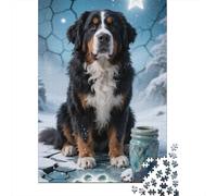 Bernese Mountain Dog Puzzle 1000 Pièces Educa Jouet en Bois Cadeau Unique Décoration Intérieure Cool Artwork Jeu Éducatif Challenge Toy Adultes & Enfants des 14 Ans 1000pcs (75x50cm)