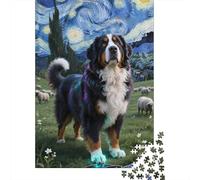 Bernese Mountain Dog Puzzle 1000 Pièces Educa Jouet en Bois Divertissement Créatif De l'art De La Décoration Cool Artwork Jeu Éducatif Challenge Toy Adultes & Enfants des 14 Ans 1000pcs (75x50cm)