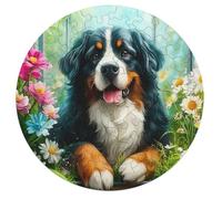 Bernese Mountain Dog Rond Puzzle 68 Pièces pour Adultes Enfants Forme d'animal Chien Mignon Pet du D'Intelligence l'art La Décoration Moderne Jeu Cadeau Unique 68 PCS