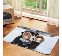 Bernese Mountain Dog Snowfall,Waterproof Pet Feeding Mat,PU Leather Placemats for Cat Dog Water Bowl,Food Mats,30x45cm