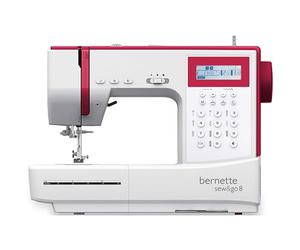 Bernette Sew&GO8 Machine à coudre ordinateur avec 197 programmes de couture, bras libre, écran multifonction, couture, patchwork, matelassage, White