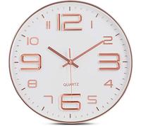Bernhard Products Horloge murale en or rose 30,5 cm Or rose et blanc.