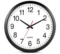 Bernhard Products Horloge Murale Noire silencieuse sans tic-tac - XL 45,7 cm de qualité à Quartz de qualité Ronde Facile à Lire pour la Maison, Le Bureau, la Salle de Classe, l'école