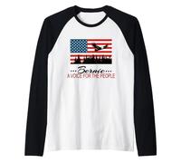Bernie Sanders Drapeau Politique et Aigle Grassroots America Manche Raglan