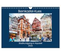Bernkastel-Kues - Visite guidée de la ville en aquarelle, Version française (Calendrier mural 2026 DIN A4 portrait), Calendrier CALVENDO mensuel