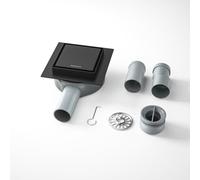 Bernkot Caniveau de sol pour douche en acier inoxydable, 10 cm 2 en 1 carrelable Caniveau de douche carré avec siphon 360°, étanchéité à l'eau détachable et nettoyable améliorée et filtre à cheveux, 2