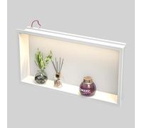 Bernkot Douche Murale en Acier Inoxydable avec LED, étagère de Douche encastrée, Double Couche, Niche de Salle de Bain, 60 cm x 30 cm, Pas de carrelage nécessaire, Noir