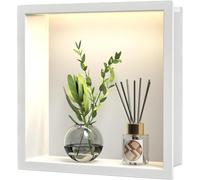 Bernkot Douche Murale en Acier Inoxydable avec LED, étagère de Douche encastrée, Double Couche, Niche de Salle de Bain, 60 cm x 30 cm, Pas de carrelage nécessaire, Noir