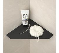 Bernkot Étagère d'angle de douche de 25,4 cm, étagère encastrée en acier inoxydable 304 noir mat pour salle de bain et cuisine, étagère à coulis pour mur carrelé, 1 pièce