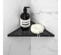 Bernkot Étagère d'angle de douche en acier inoxydable 304, étagère d'angle encastrée, design fendu, étagère d'angle triangulaire de 25,4 cm, 1,5 mm d'épaisseur, étagère de salle de bain pour mur